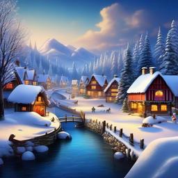 Snow Background Wallpaper - winter village wallpaper  