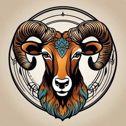 aries symbol tattoo  simple vector color tattoo