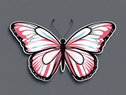 Butterfly with Trail Sticker - Butterfly with a graceful trail, ,vector color sticker art,minimal