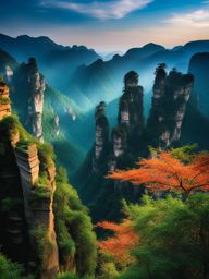 wulingyuan scenic area - paint the dreamscape of thousands of sandstone pillars and lush greenery in wulingyuan, a unesco world heritage site. 