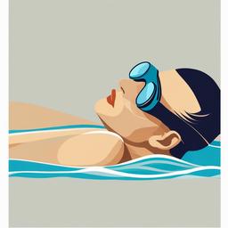 Swimmer clipart - swimmer doing the breaststroke with goggles  color,minimalist,vector clipart