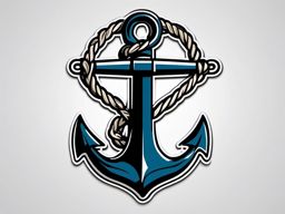 Anchor and Rope Knot Sticker - Nautical anchor with a intricately tied rope knot, ,vector color sticker art,minimal