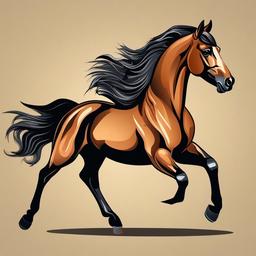 Horse cartoon - strong, graceful animal often used for riding  