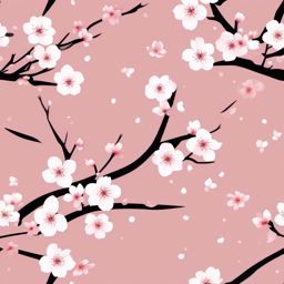 Cherry Blossom Clipart - Delicate cherry blossoms in bloom.  color vector clipart, minimal style