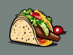 Taco clipart - taco with a bite taken out of it  color,minimalist,vector clipart