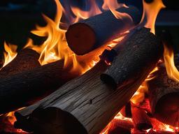 Fire Wallpaper - Burning logs with glowing embers  background wallpaper