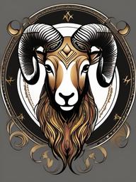 ram zodiac tattoo  simple vector color tattoo