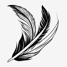 Eagle Feather Tattoo - Feather associated with an eagle.  simple vector tattoo,minimalist,white background