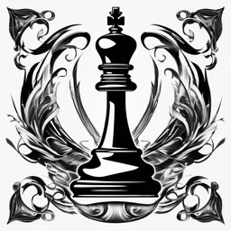 Chess pieces forming infinity symbol tattoo: Endless possibilities in the game of chess.  black white tattoo, white background
