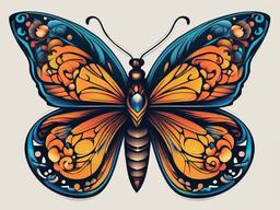 gemini butterfly tattoo  simple vector color tattoo