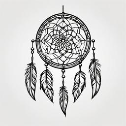 Dream Catcher Small Tattoo - Small-sized dream catcher tattoos.  simple vector tattoo,minimalist,white background