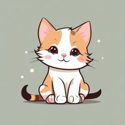 Clipart of kitten, An adorable and playful kitten illustration.  simple, 2d flat