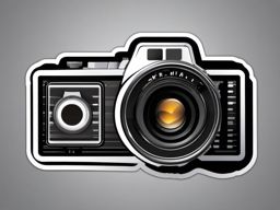 Filmstrip and camera sticker- Cinematic memories, , sticker vector art, minimalist design