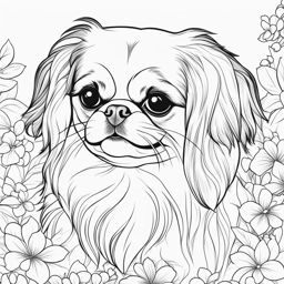 japanese chin dogs cute animals coloring page 