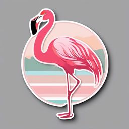Flamingo Sticker - Graceful flamingo design, ,vector color sticker art,minimal