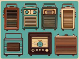 Vintage Radio Clipart - An antique radio tuned to old melodies of bygone eras.  color clipart, minimalist, vector art, 