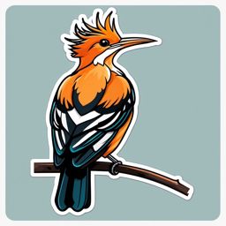 Hoopoe Sticker - A hoopoe with a distinctive crown of feathers, ,vector color sticker art,minimal