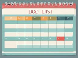 Calendar clipart - calendar with a handwritten to-do list  color,minimalist,vector clipart