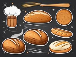 Bread clipart - Freshly baked bread with steam.  vector style illustration, white background