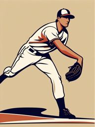 Baseball Pitcher and Batter Clipart - A baseball pitcher pitching to a batter.  color vector clipart, minimal style