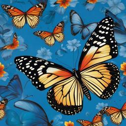 Butterfly Background Wallpaper - blue butterfly with blue background  