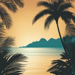 palm tree clipart: tropical palm tree swaying in a gentle breeze. 