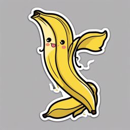 Banana Peel Ballet sticker- Slippery Serenade, , sticker vector art, minimalist design