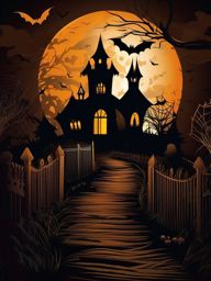 Halloween Night Wallpaper Spooky Ambiance with Haunted Scenes and Moonlit Nights  intricate patterns, colors, wallpaper style