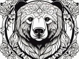 meaningful momma bear tattoo  simple vector color tattoo