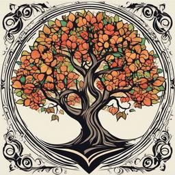 mother tree tattoo  simple vector color tattoo