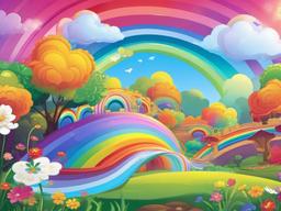 Rainbow Wallpaper Cartoon  