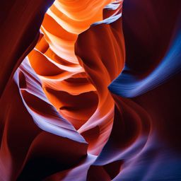 antelope canyon - illustrate the captivating night scene of antelope canyon, where the play of shadows and light creates enchanting patterns on the sandstone walls. 