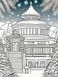 Merry Christmas For Coloring  outling,coloring pages,black and whit