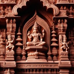 discover the intricate carvings and sculptures adorning the façade of a hindu temple. 