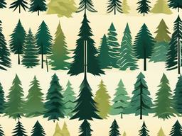 spruce tree tattoo  simple vector color tattoo