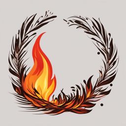 Fire Clipart - A fiery flame, a source of warmth.  color clipart, minimalist, vector art, 