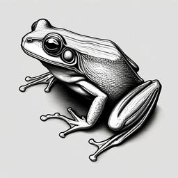 drawing of striped tree frog  minimal rough sketch scribbles,doodles,black and white