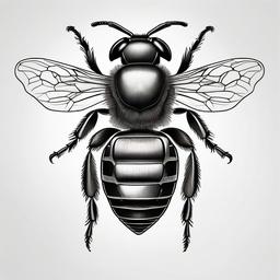 Anatomical Bee Tattoo - Explore the intricate details of bee anatomy with an anatomical bee tattoo, showcasing the precision and complexity of the insect's structure.  simple tattoo,minimalist,white background