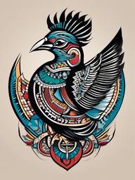 aztec bird tattoo  simple vector color tattoo