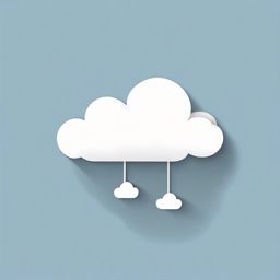 Cloud Sticker - Fluffy white cloud design, ,vector color sticker art,minimal