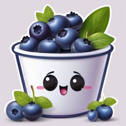 Blueberries and Yogurt Emoji Sticker - Berrylicious yogurt, , sticker vector art, minimalist design