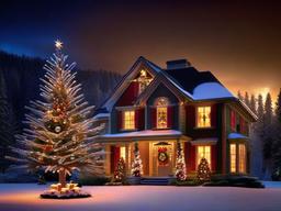 Christmas House Wallpaper  