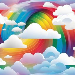 Cloud with rainbow emerging from it clipart.  vector style illustration, white background