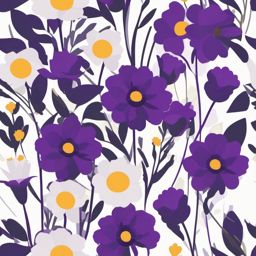 Purple flower in a vase clipart  simple, 2d flat