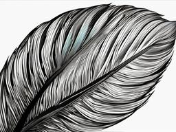 drawing of a colorful feather in close detail  minimal rough sketch scribbles,doodles,black and white