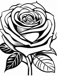 Rose Coloring Pages - Rose with a ladybug  simple coloring pages