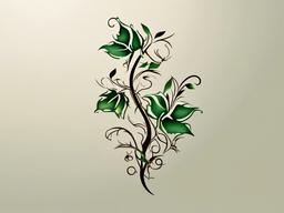 tiny vine tattoo  simple vector color tattoo