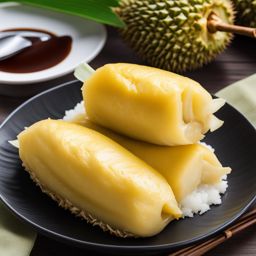 durian sticky rice, a combination of durian fruit and glutinous rice. 