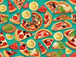 Pizza Clipart, Delicious slices of pizza with various toppings. 