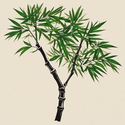 bamboo tree tattoo  simple vector color tattoo